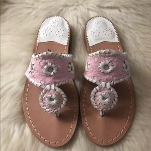 NEW! Jack Rogers Size 5 White And Pink